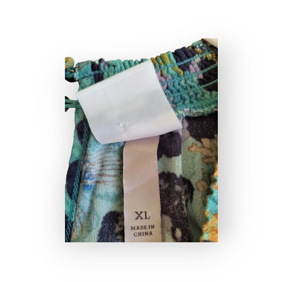 Knox Rose Keyhole Teal/Eggplant Flowy Top XL - Picture 13 of 14